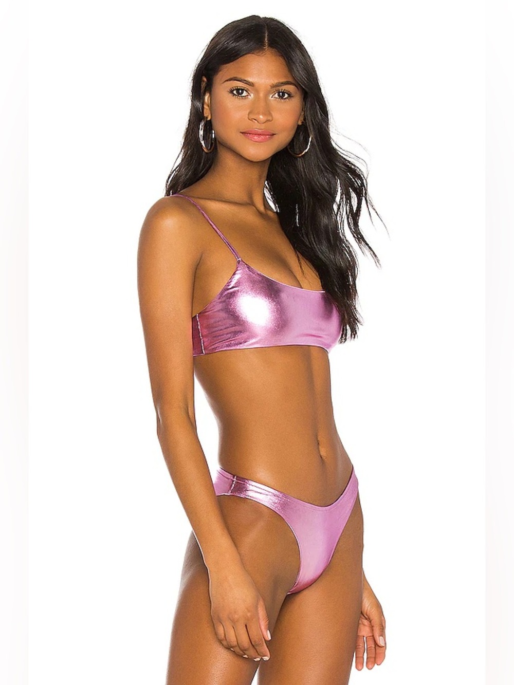 Superdown revolve brand brand new never worn pink metallic bikini B68